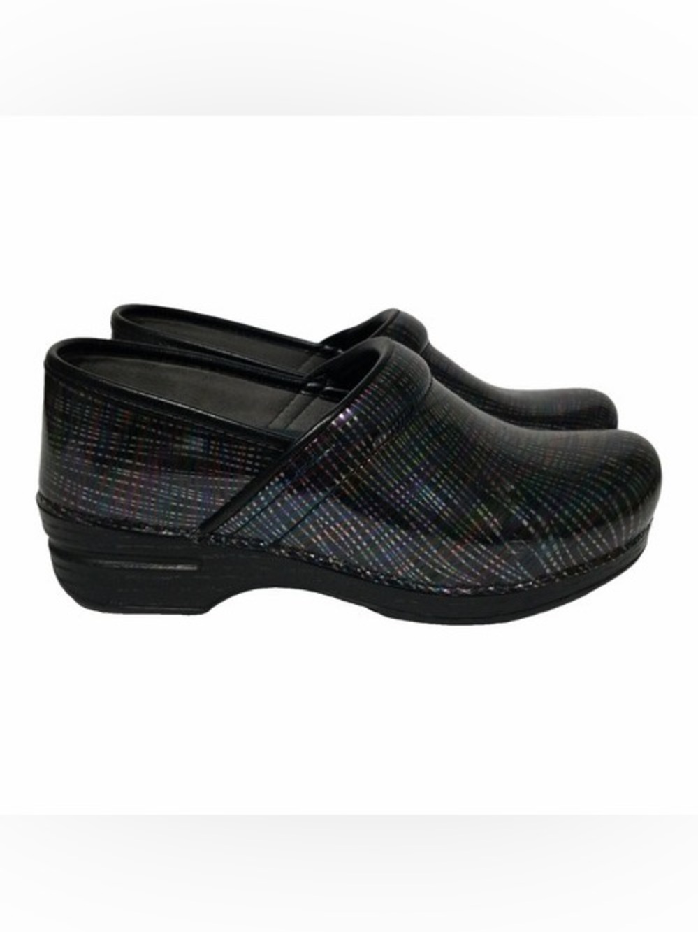 Dansko XP Professional Iridescent Stripe Patent Leather Multicolor Clog Shoes 39